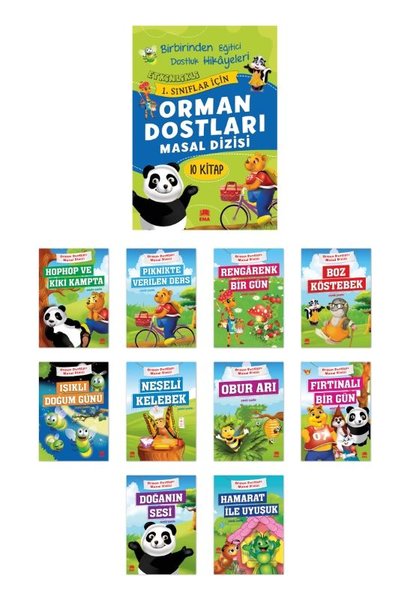 Orman Dostları Masal Dizisi Seti - Piknikte Verilen Ders - 10 Kitap Takım