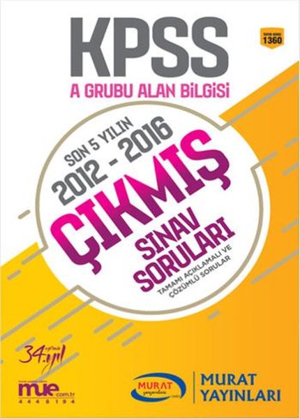 KPSS-A Çıkmış Sınav Soruları Alan Bilgisi 1360