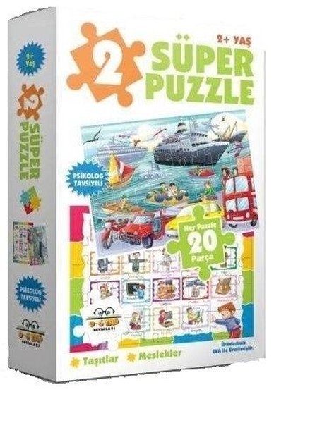 2 Süper Puzzle Taşıtlar-Meslekler 20 Parça