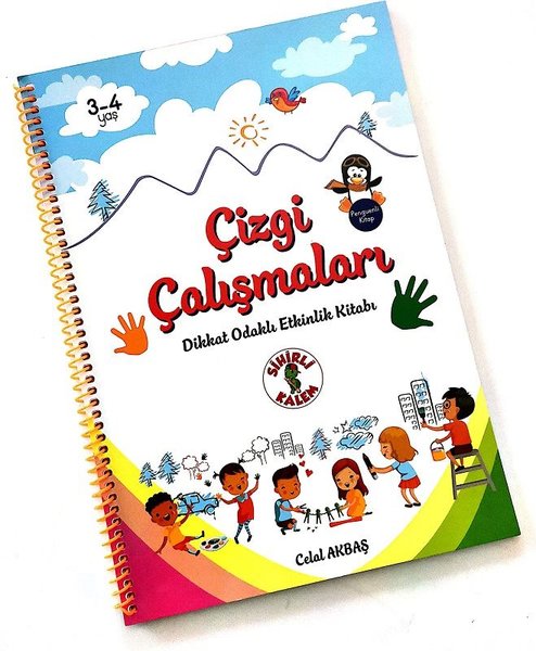 Çizgi Çalışmaları-Dikkat Odaklı Etkinlik Kitabı 3-4 Yaş