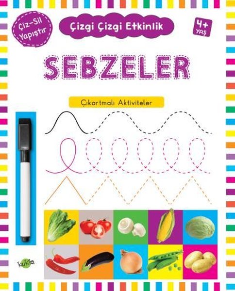 Sebzeler Çıkartmalı Aktiviteler 4 Yaş Çizgi Çizgi Etkinlik
