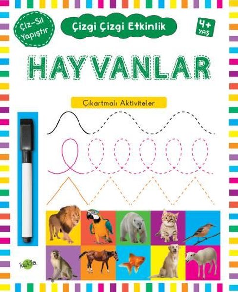 Hayvanlar Çıkartmalı Aktiviteler 4 Yaş Çizgi Çizgi Etkinlik