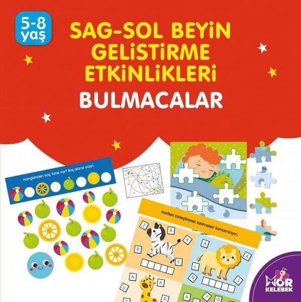 Bulmacalar 5 - 8 Yaş Mor Kelebek: Sağ - Sol Beyin Geliştirme Etkinlikleri