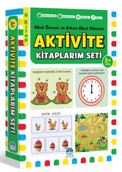 Aktivite Kitaplarim Seti - 5+ Yaş Okul Öncesi ve Erken Okul Dönemi 6 Kitap