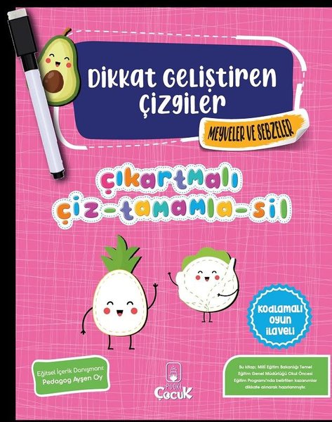 Dikkat Geliştiren Çizgiler - Meyveler ve Sebzeler