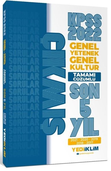 2022 KPSS GY - GK Tamamı Çözümlü Son 5 Yıl Çıkmış Sorular 2017 - 2021