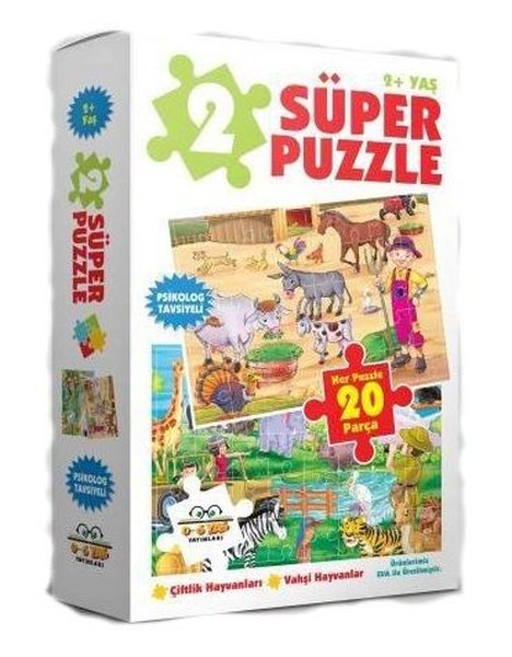 2 Süper Puzzle Çiftlik Hayvanları - Vahşi Hayvanlar 2+Yaş
