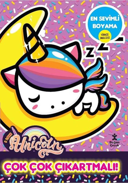 I Love Unicorn  -  En Sevimli Boyama - Çok Çok Çıkartmalı!