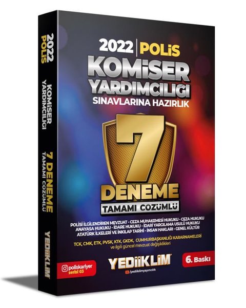2022 Komiser Yardımcılığı Sınavlarına Hazırlık Tamamı Çözümlü 7 Deneme