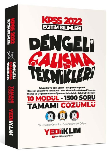 2022 KPSS Eğitim Bilimleri Tüm Dersler Tamamı Çözümlü 10 Modül - 1500 Soru Dengeli Çalışma Teknikleri