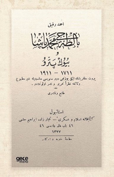 Baltacı Mehmed Paşa ve Büyük Pedro - Osmanlıca