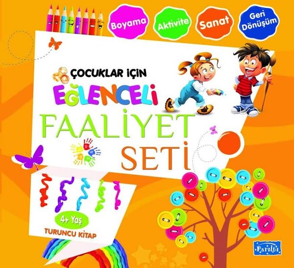 Çocuklar İçin Eğlenceli Faaliyet Seti Turuncu Kitap 4 Yaş Üzeri
