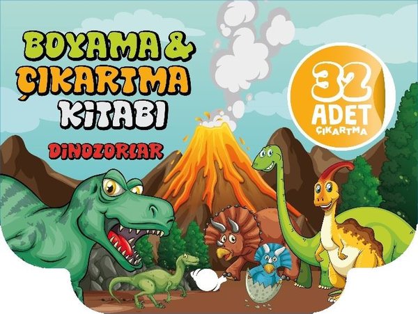 Dinozorlar - Boyama ve Çıkartma Kitabı - Boyama ve Çıkartma Kitabı