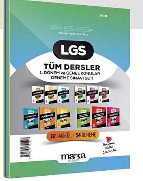 2025 LGS 1. Dönem ve Genel Konular Tüm Dersler Deneme Sınavı Seti 12 Fasikül 54 Deneme