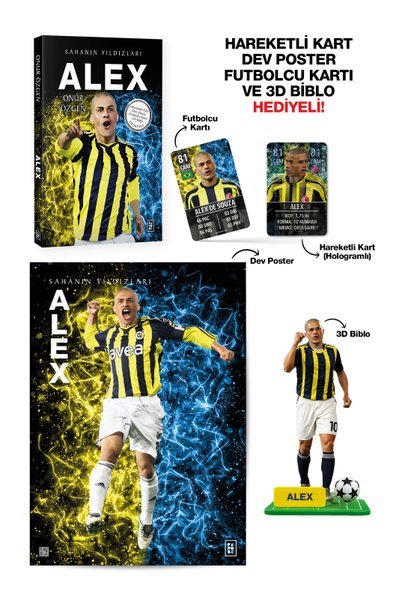 Alex - Sahanın Yıldızları - Hareketli Kart - Dev Poster - Futbolcu Kartı ve 3D Biblo Hediyeli