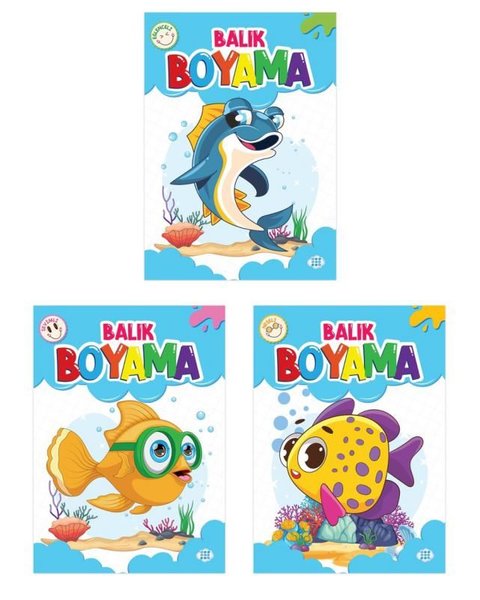 Balık Boyama Seti - 3 Kitap Takım