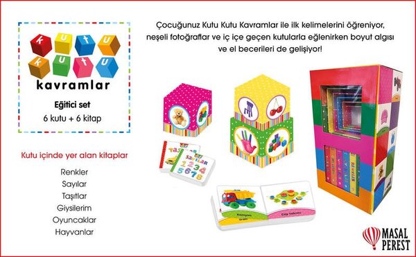 Kutu Kutu Kavramlar Seti - 6 Kitap Takım - Kutulu