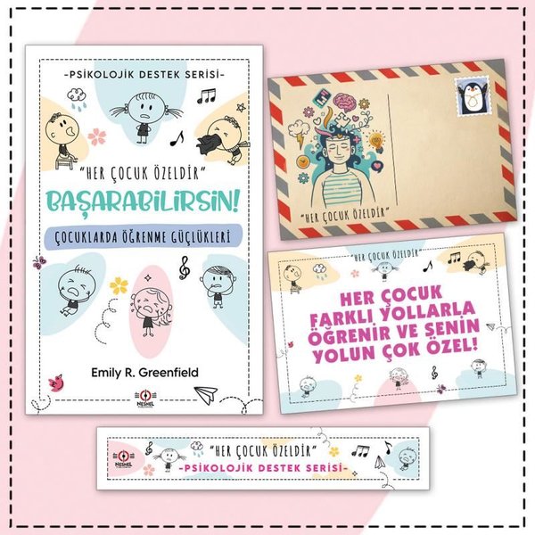 Çocuklarda Öğrenme Güçlükleri - Kartpostal ve Ayraç - Çocuklar İçin Psikolojik Destek Serisi