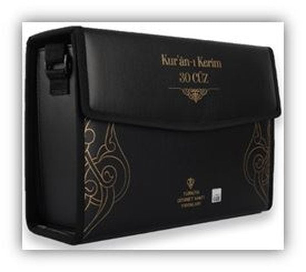 Kur'an-ı Kerim-Rahle Boy - 30 Cüz Siyah Çanta Kare Kodlu
