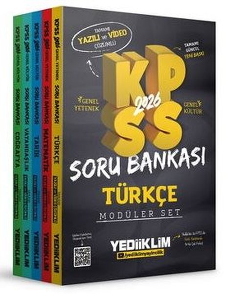 2026 KPSS Genel Yetenek Genel Kültür Tamamı Hem Yazılı Hem Video Çözümlü Modüler Set Soru Bankası  -