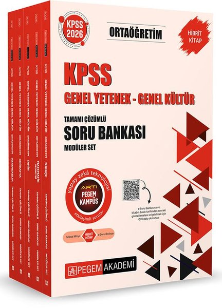 2026 KPSS Ortaöğretim Soru Bankası Modüler Set Genel Yetenek Genel Kültür Tamamı Çözümlü - 5 Kitap T