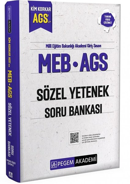 MEB AGS Kim Korkar Sözel Yetenek Soru Bankası Tamamı Çözümlü