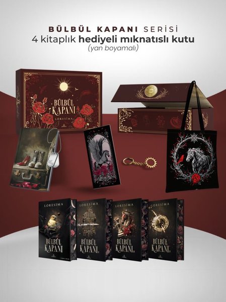 Bülbül Kapanı Serisi - Hediyeli Yan Boyamalı Mıknatıslı Kutu - 4 Kitap Takım