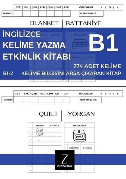 İngilizce Kelime Yazma Etkinlik Kitabı B1 - 2 Kelime Bilgisini Arşa Çıkaran Kitap